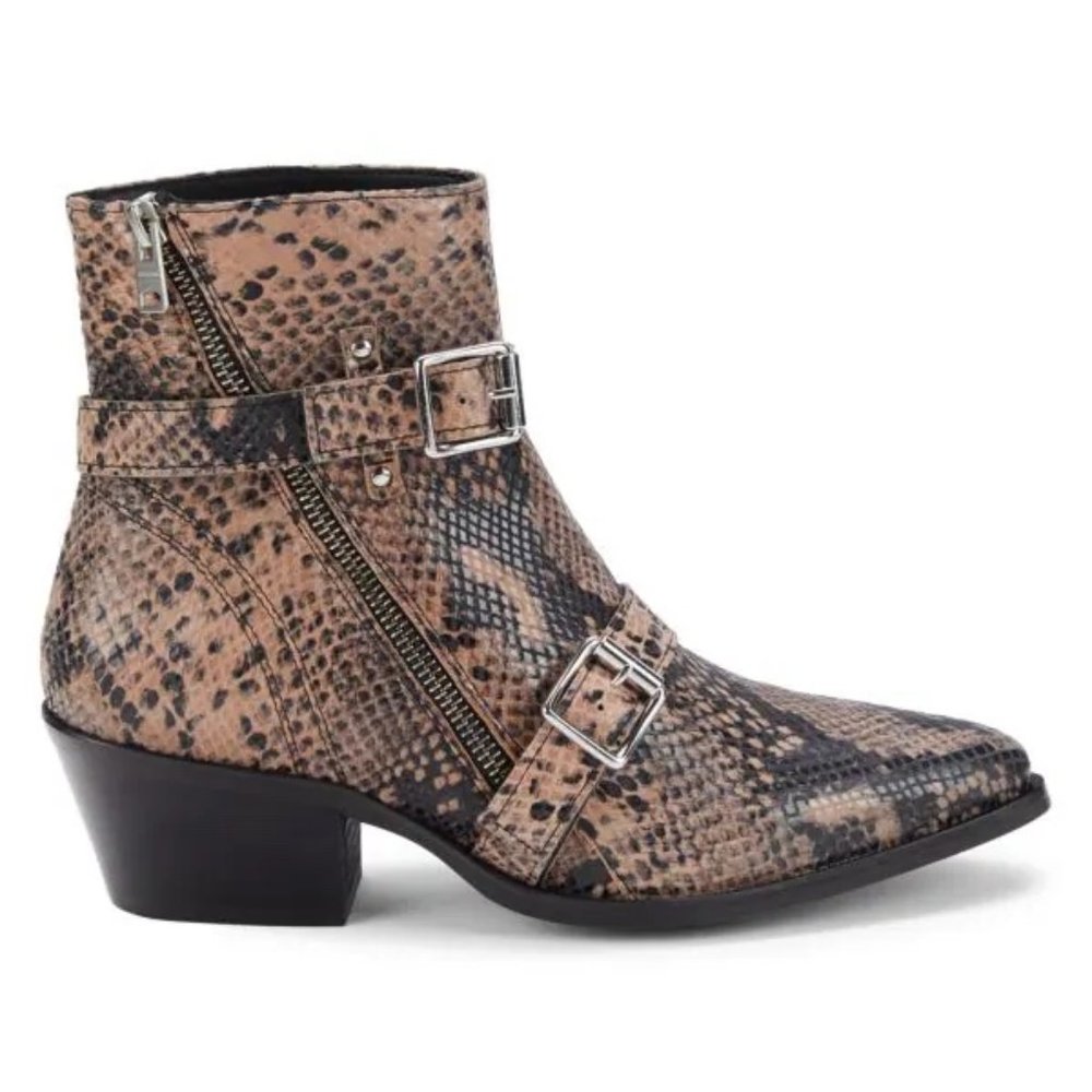 Allsaints Snakeskin Print Leather Booties, never worn